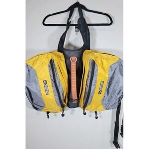 REI Adventure Dog Backpack Harness‎ Yellow Gray Pack Size Large L